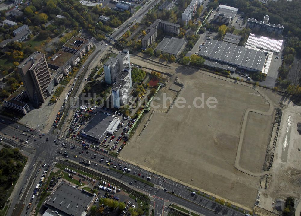 Luftbild Berlin - IKEA Neubaufläche in Berlin Hohenschönhausen