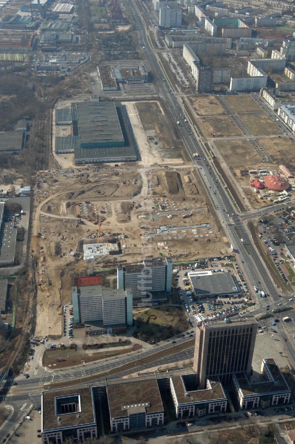 Luftaufnahme Berlin - IKEA Neubaufläche in Berlin Lichtenberg- IKEA new development area in Berlin Lichtenberg