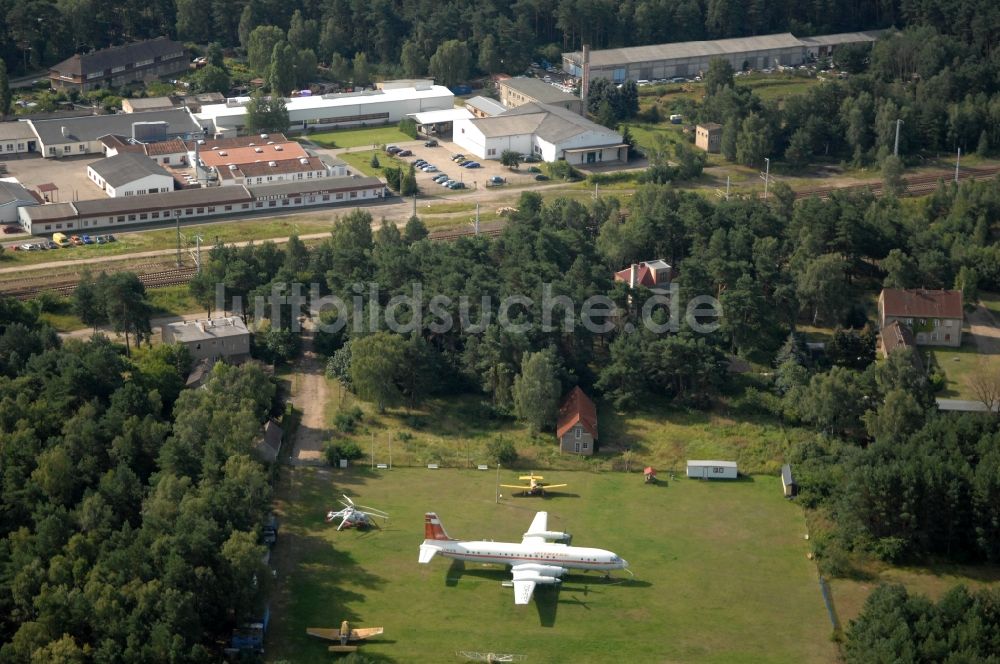 Borkheide von oben - IL-18 der INTERFLUG im Hans Grade Museum in Borkheide im Bundesland Brandenburg