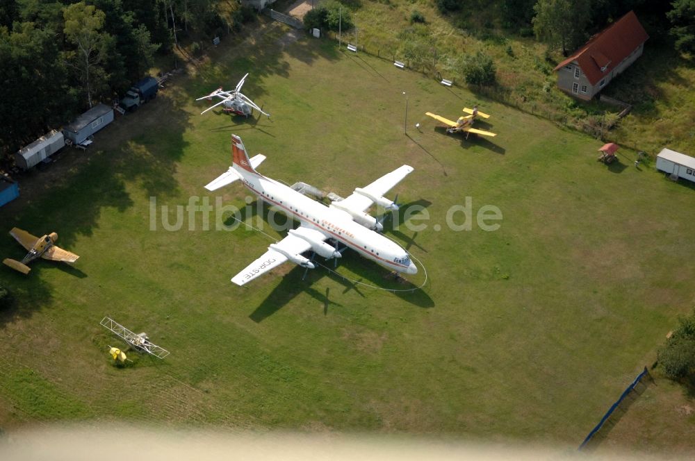 Luftaufnahme Borkheide - IL-18 der INTERFLUG im Hans Grade Museum in Borkheide im Bundesland Brandenburg