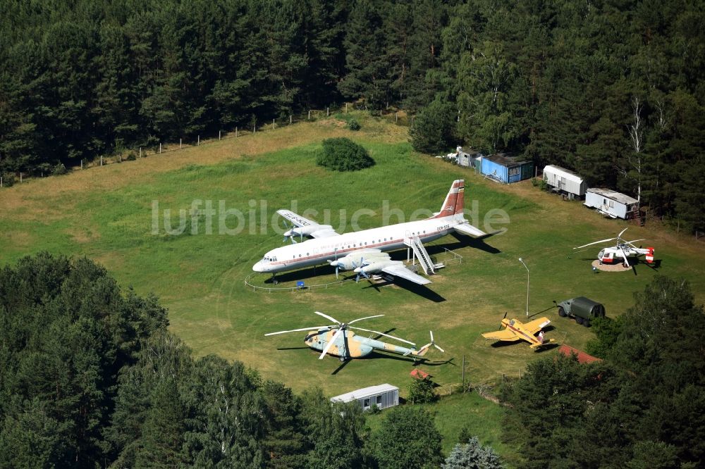 Luftbild Borkheide - IL-18 der INTERFLUG im Hans Grade Museum in Borkheide im Bundesland Brandenburg