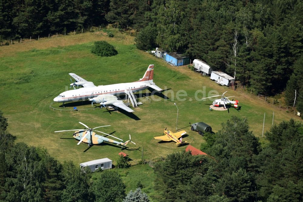 Luftaufnahme Borkheide - IL-18 der INTERFLUG im Hans Grade Museum in Borkheide im Bundesland Brandenburg