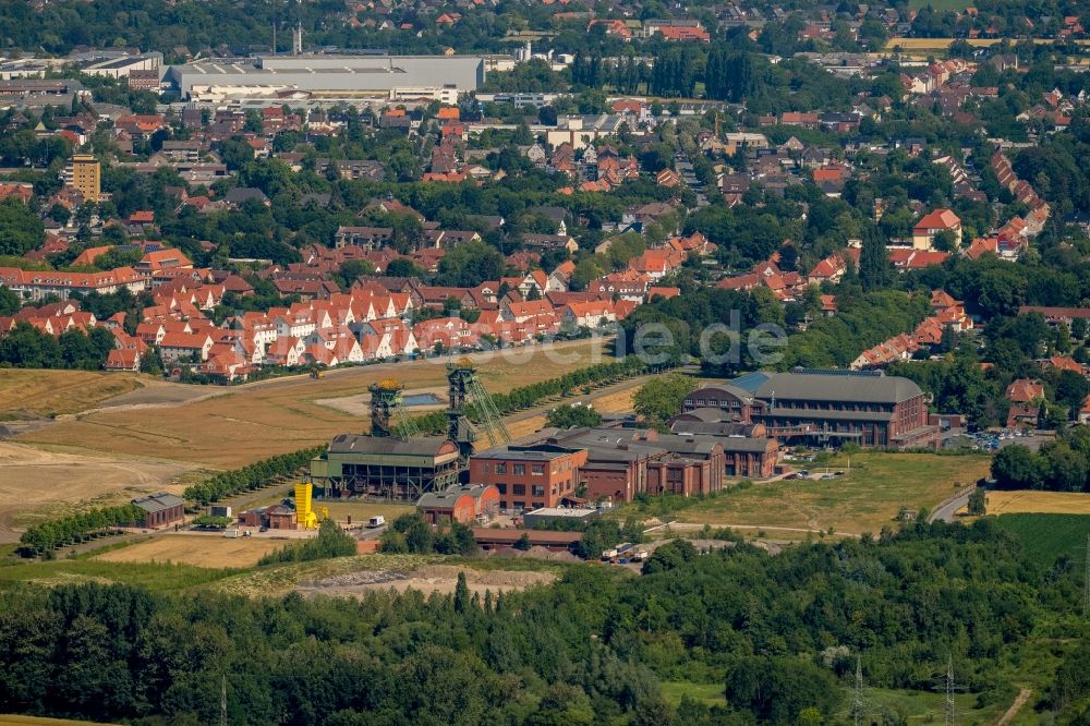 Luftbild Ahlen - Industrie- Denkmal der technischen Anlagen und Produktionshallen des Geländes der Zeche Westfalen in Ahlen im Bundesland Nordrhein-Westfalen, Deutschland