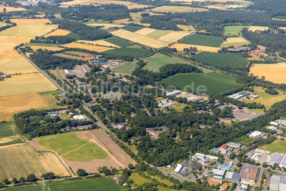 Ahlen von oben - Industrie- Denkmal der technischen Anlagen und Produktionshallen des Geländes der Zeche Westfalen in Ahlen im Bundesland Nordrhein-Westfalen, Deutschland