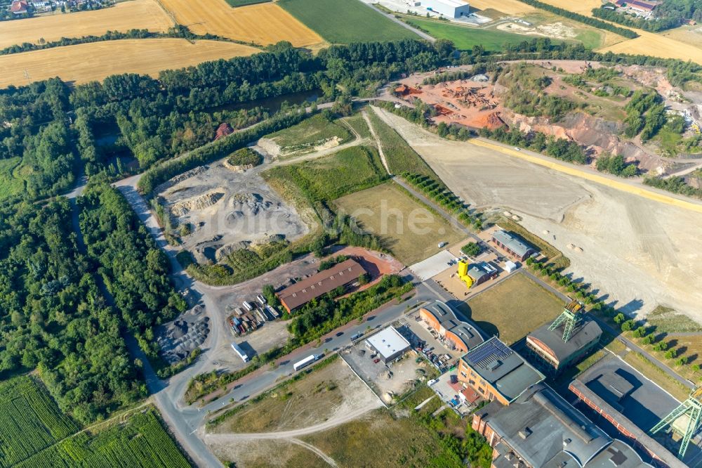 Ahlen von oben - Industrie- Denkmal der technischen Anlagen und Produktionshallen des Geländes der Zeche Westfalen in Ahlen im Bundesland Nordrhein-Westfalen, Deutschland