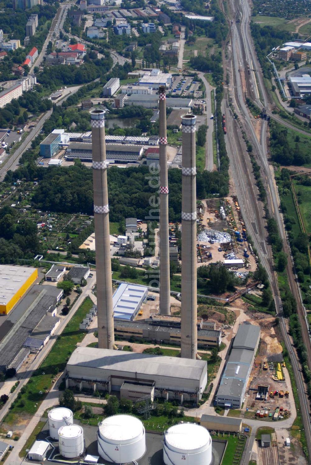 Gera aus der Vogelperspektive: Industrie im Geraer Stadtteil Tinz