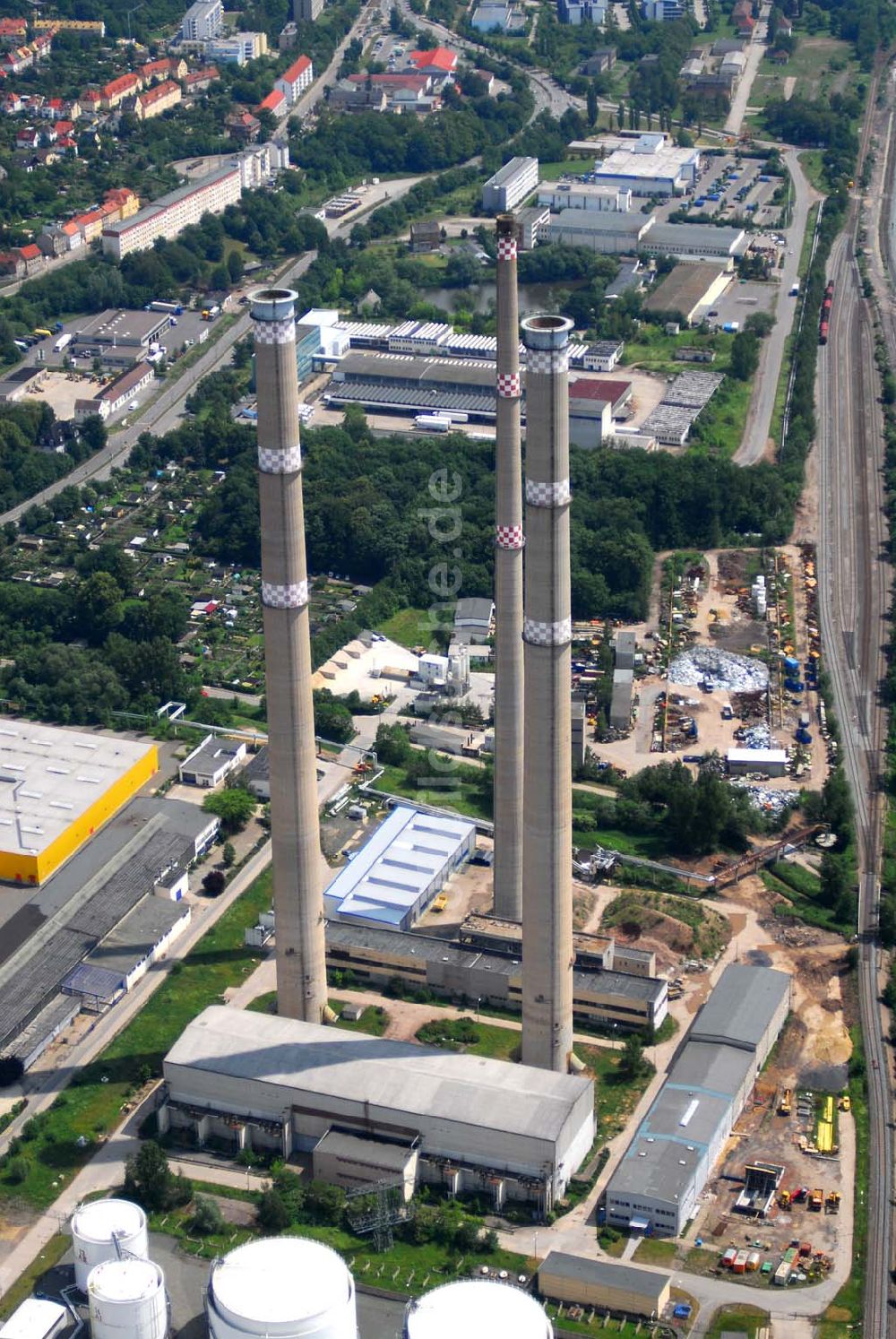 Luftaufnahme Gera - Industrie im Geraer Stadtteil Tinz