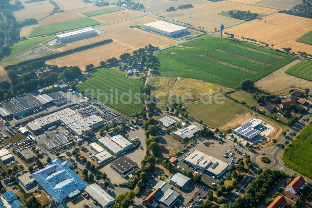 Luftaufnahme Ahlen - Industrie- und Gewerbegebiet in Ahlen im Bundesland Nordrhein-Westfalen, Deutschland