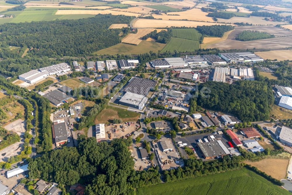 Luftaufnahme Ahlen - Industrie- und Gewerbegebiet in Ahlen im Bundesland Nordrhein-Westfalen, Deutschland