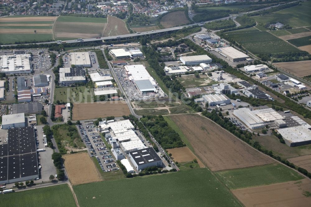 Luftaufnahme Alzey - Industrie- und Gewerbegebiet in Alzey im Bundesland Rheinland-Pfalz, Deutschland