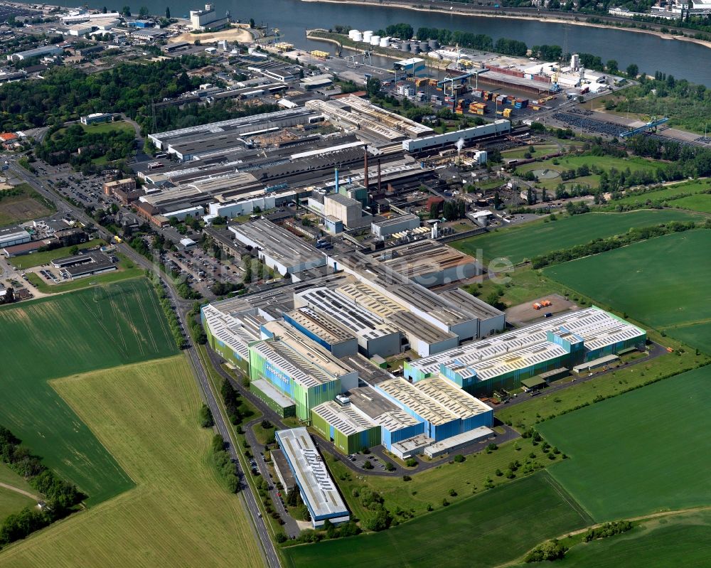 Luftaufnahme Andernach - Industrie- und Gewerbegebiet in Andernach im Bundesland Rheinland-Pfalz