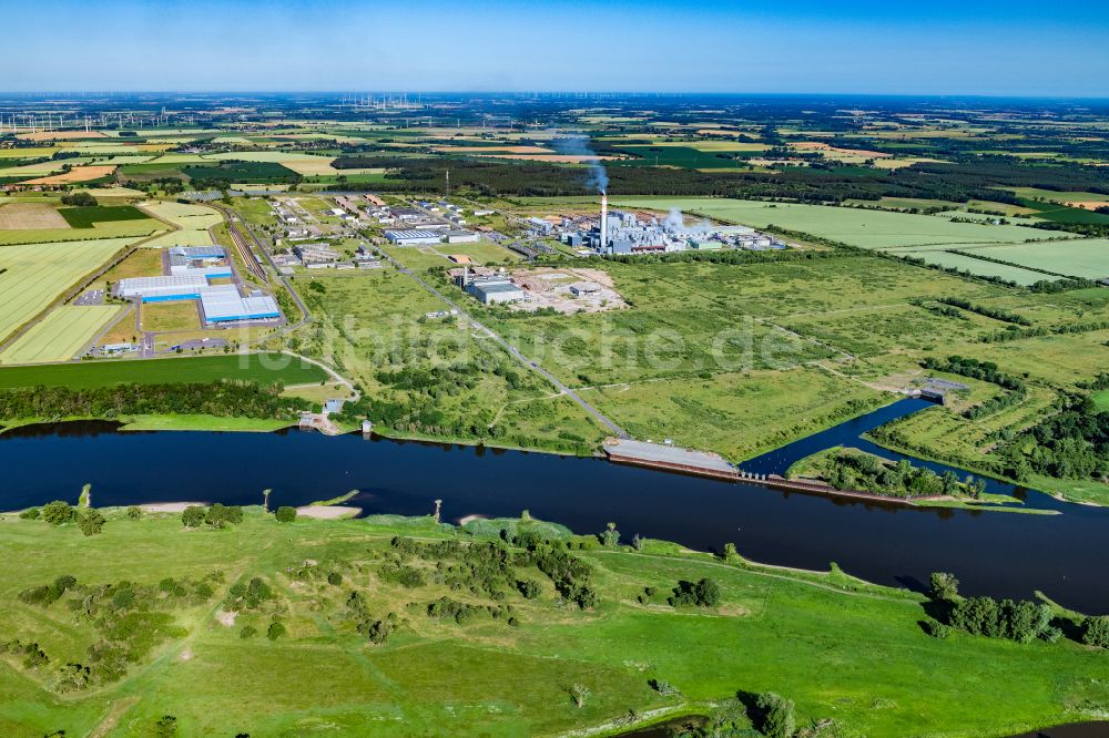 Luftbild Arneburg - Industrie- und Gewerbegebiet in Arneburg im Bundesland Sachsen-Anhalt, Deutschland