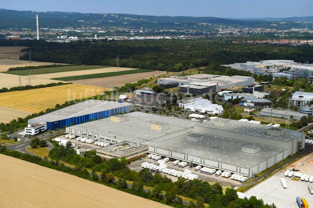 Aschaffenburg aus der Vogelperspektive: Industrie- und Gewerbegebiet in Aschaffenburg im Bundesland Bayern, Deutschland