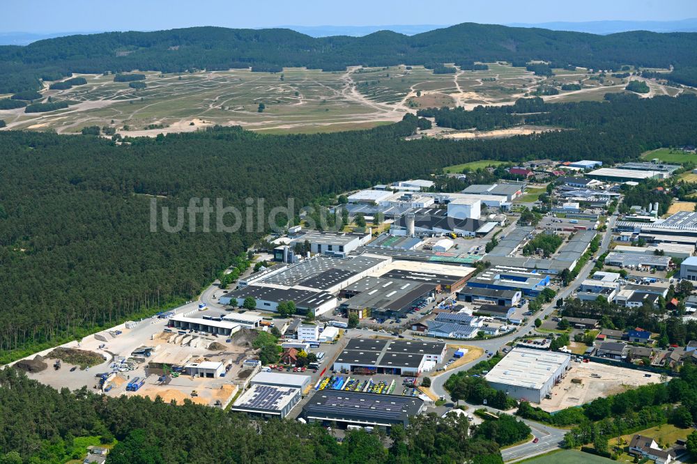 Luftbild Augustdorf - Industrie- und Gewerbegebiet in Augustdorf im Bundesland Nordrhein-Westfalen, Deutschland