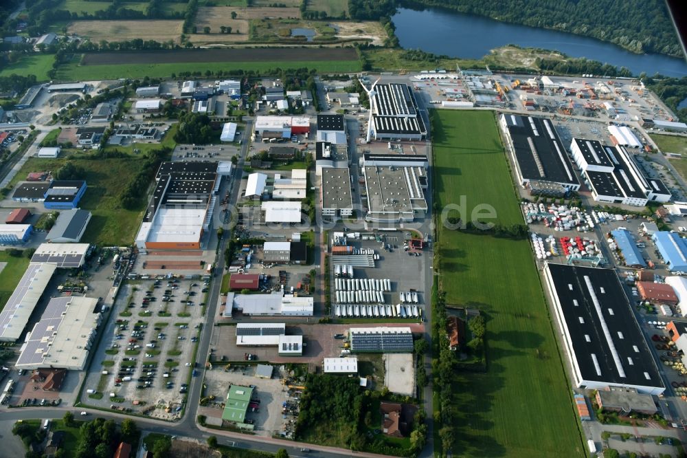 Luftbild Aurich - Industrie- und Gewerbegebiet in Aurich im Bundesland Niedersachsen