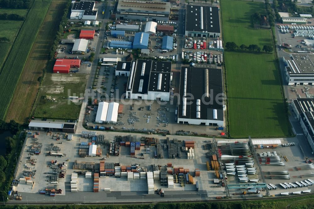 Luftaufnahme Aurich - Industrie- und Gewerbegebiet in Aurich im Bundesland Niedersachsen