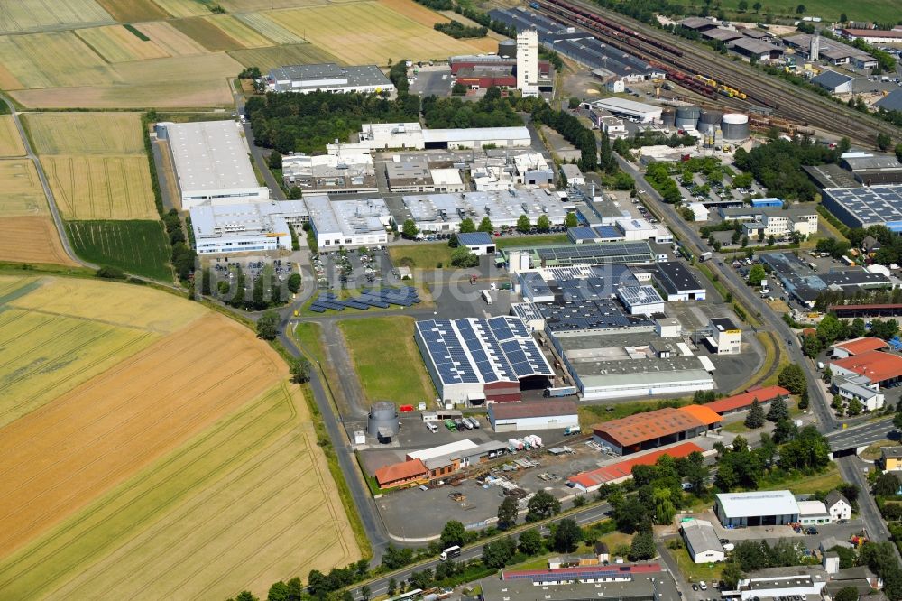 Bebra von oben - Industrie- und Gewerbegebiet in Bebra im Bundesland Hessen, Deutschland