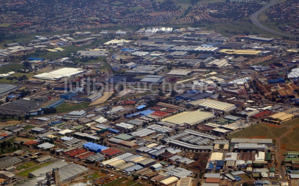 Luftbild Germiston - Industrie- und Gewerbegebiet bei Johannesburg im Ortsteil Wadeville in Germiston in Gauteng, Südafrika