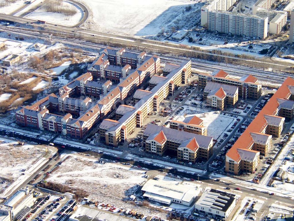 Berlin-Marzahn aus der Vogelperspektive: 22.01.2004 Industrie-und Gewerbegebiet Berlin-Marzahn Märkische Allee,Wolfener Starße Digital