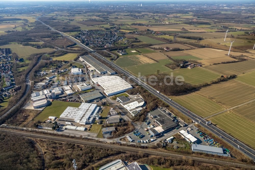 Luftbild Bönen - Industrie- und Gewerbegebiet in Bönen im Bundesland Nordrhein-Westfalen, Deutschland