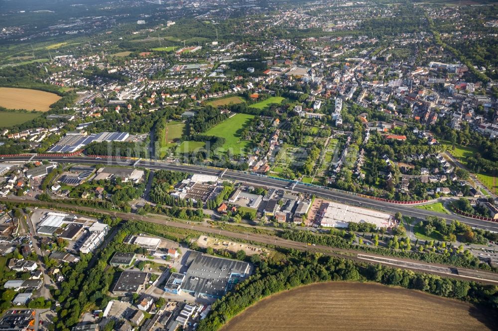 Bochum aus der Vogelperspektive: Industrie- und Gewerbegebiet in Bochum im Bundesland Nordrhein-Westfalen, Deutschland