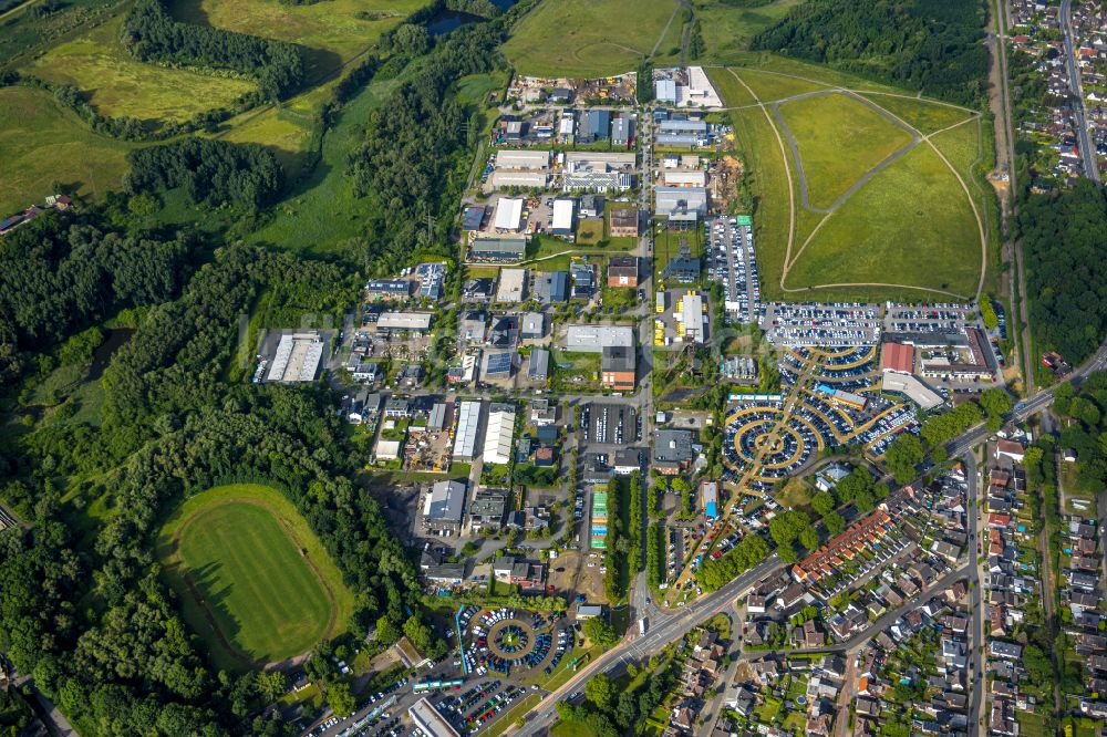 Luftaufnahme Bockum-Hövel - Industrie- und Gewerbegebiet in Bockum-Hövel im Bundesland Nordrhein-Westfalen, Deutschland