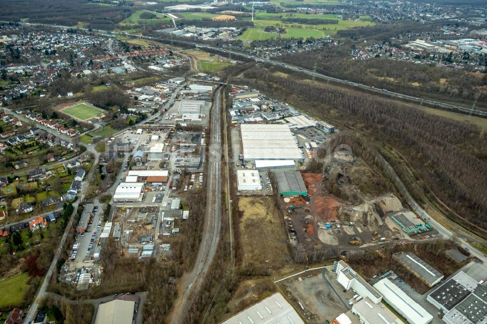 Luftaufnahme Bottrop - Industrie- und Gewerbegebiet in Bottrop im Bundesland Nordrhein-Westfalen, Deutschland