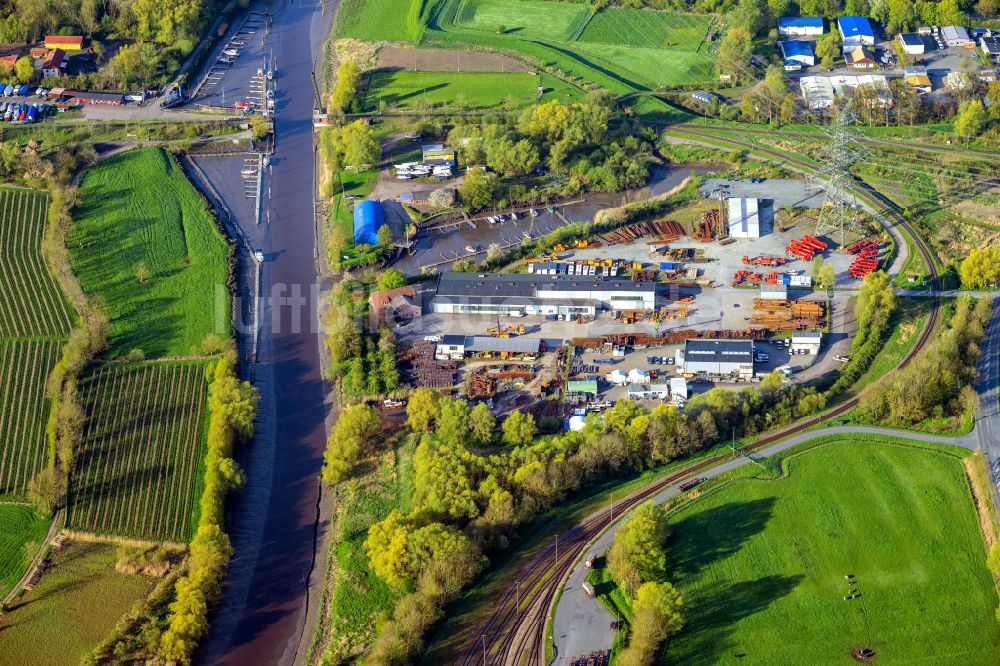 Stade von oben - Industrie- und Gewerbegebiet Brunshausen in Stade im Bundesland Niedersachsen, Deutschland