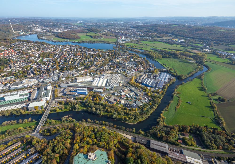 Luftbild Wetter (Ruhr) - Industrie- und Gewerbegebiet am Demag Distributionszentrum in Wetter (Ruhr) im Bundesland Nordrhein-Westfalen, Deutschland