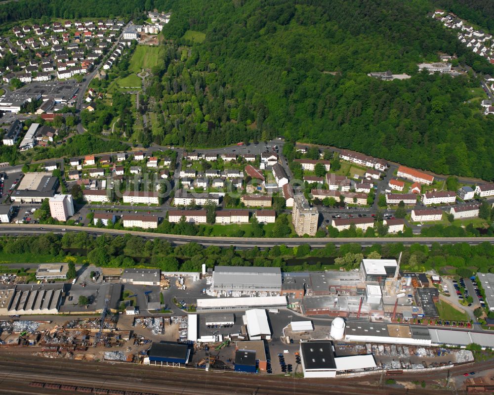 Luftbild Dillenburg - Industrie- und Gewerbegebiet in Dillenburg im Bundesland Hessen, Deutschland