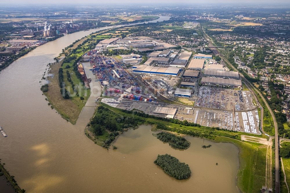 Duisburg von oben - Industrie- und Gewerbegebiet in Duisburg im Bundesland Nordrhein-Westfalen