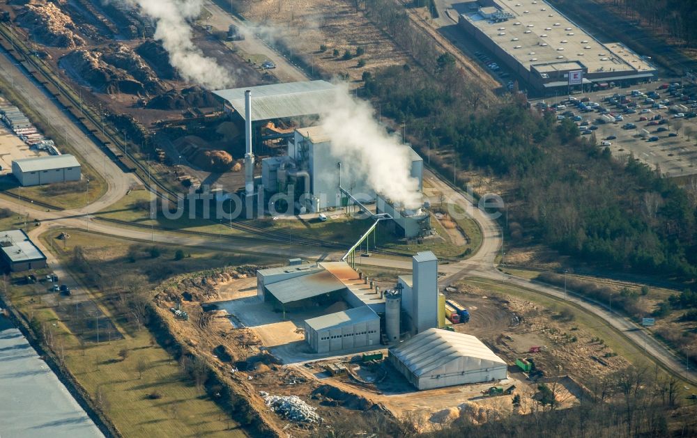 Eberswalde aus der Vogelperspektive: Industrie- und Gewerbegebiet in Eberswalde im Bundesland Brandenburg, Deutschland