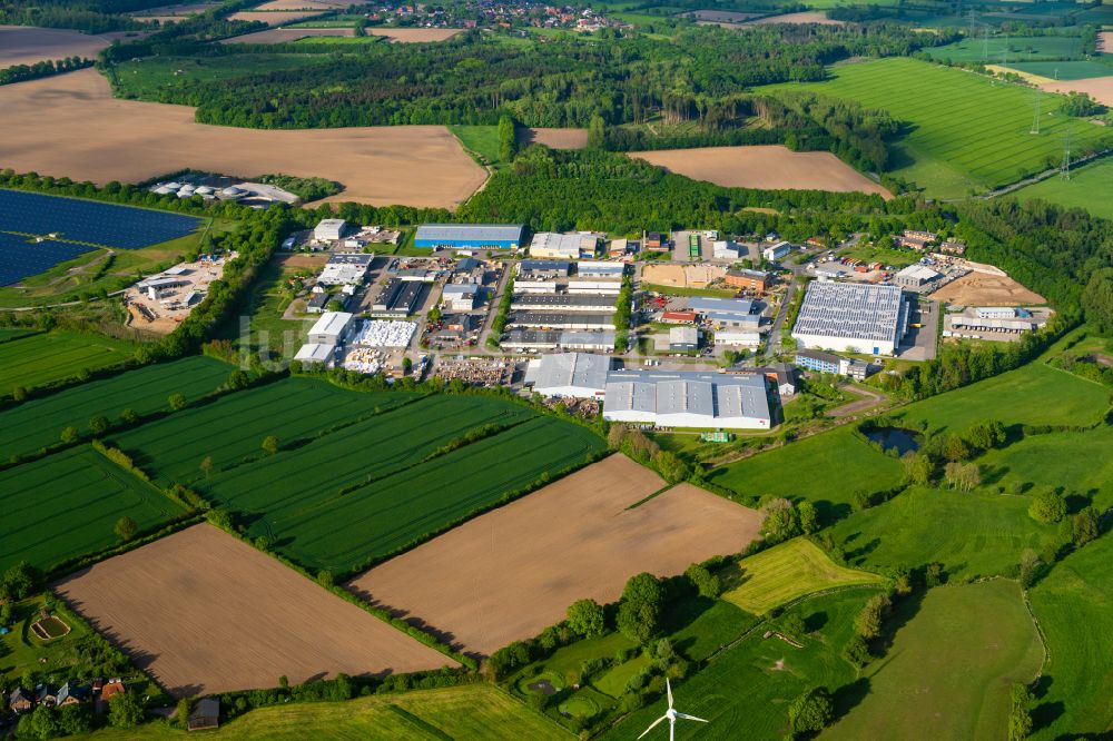 Elmenhorst aus der Vogelperspektive: Industrie- und Gewerbegebiet in Elmenhorst im Bundesland Schleswig-Holstein, Deutschland