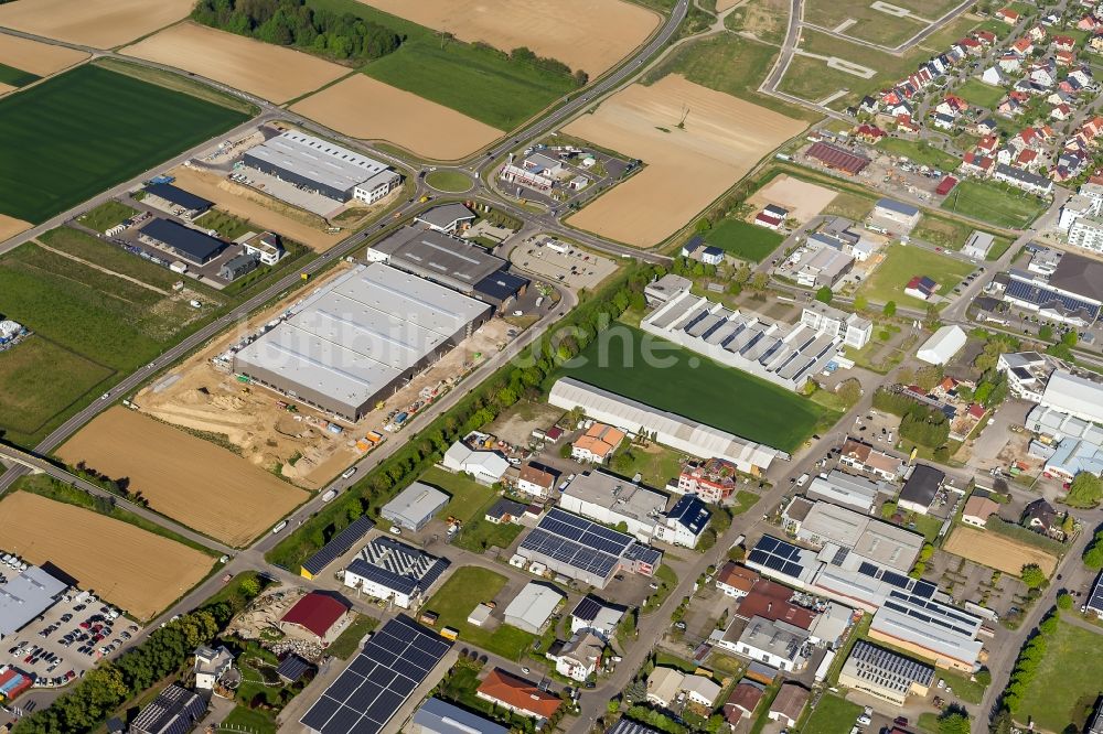 Luftaufnahme Endingen am Kaiserstuhl - Industrie- und Gewerbegebiet in Endingen am Kaiserstuhl im Bundesland Baden-Württemberg