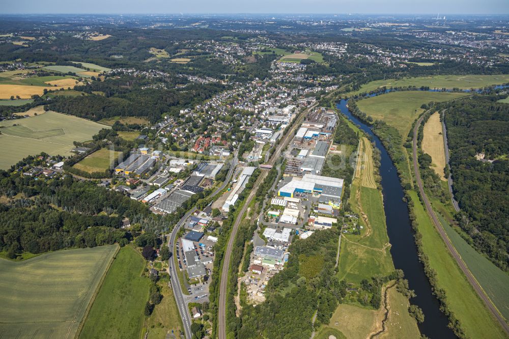 Wetter (Ruhr) aus der Vogelperspektive: Industrie- und Gewerbegebiet entlang der Osterfeldstraße in Wetter (Ruhr) im Bundesland Nordrhein-Westfalen, Deutschland