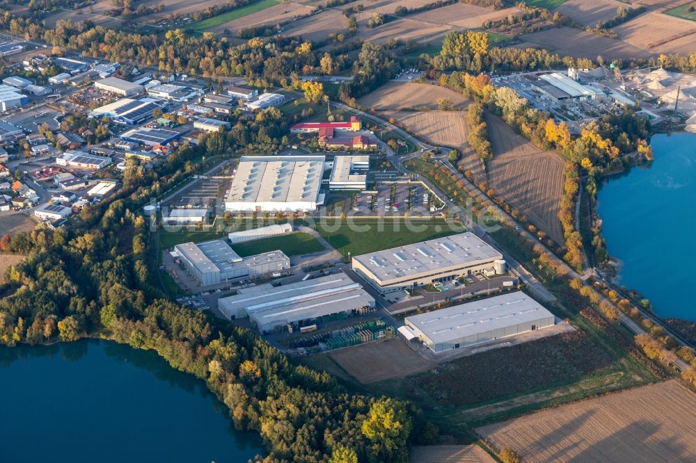 Luftbild Hagenbach - Industrie- und Gewerbegebiet mit Faurecia, Groke Türen, Linde+Wiemann und Noblesse in Hagenbach im Bundesland Rheinland-Pfalz, Deutschland