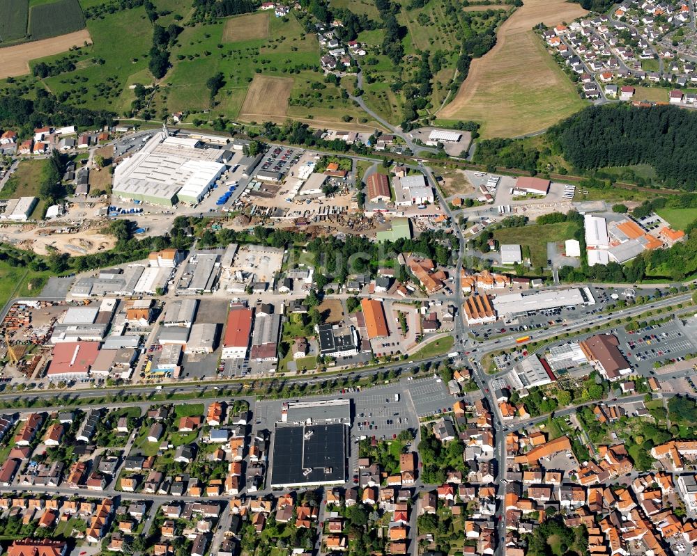 Felsenkeller von oben - Industrie- und Gewerbegebiet in Felsenkeller im Bundesland Hessen, Deutschland