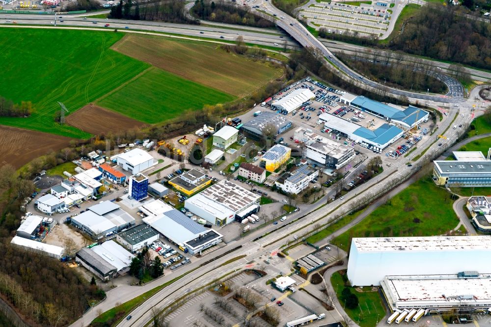 Freiburg im Breisgau aus der Vogelperspektive: Industrie- und Gewerbegebiet in Freiburg im Breisgau im Bundesland Baden-Württemberg, Deutschland