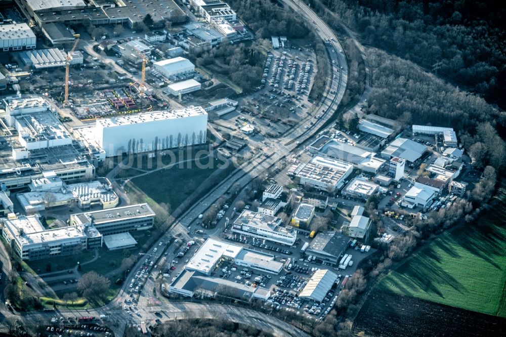 Luftbild Freiburg im Breisgau - Industrie- und Gewerbegebiet in Freiburg im Breisgau im Bundesland Baden-Württemberg, Deutschland