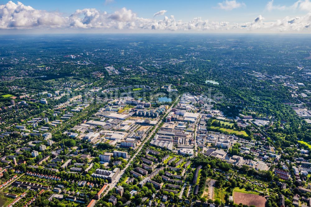 Luftbild Hamburg - Industrie- und Gewerbegebiet am Friedrich-Ebert-Damm im Ortsteil Wandsbek in Hamburg, Deutschland