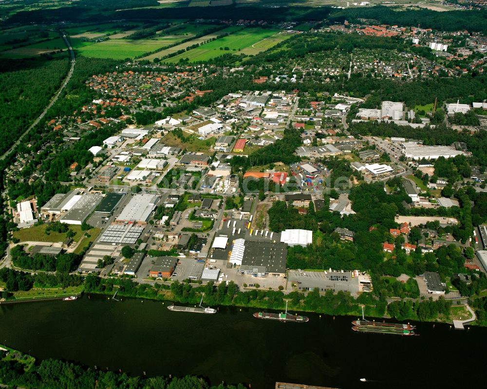 Luftaufnahme Geesthacht - Industrie- und Gewerbegebiet in Geesthacht im Bundesland Schleswig-Holstein, Deutschland