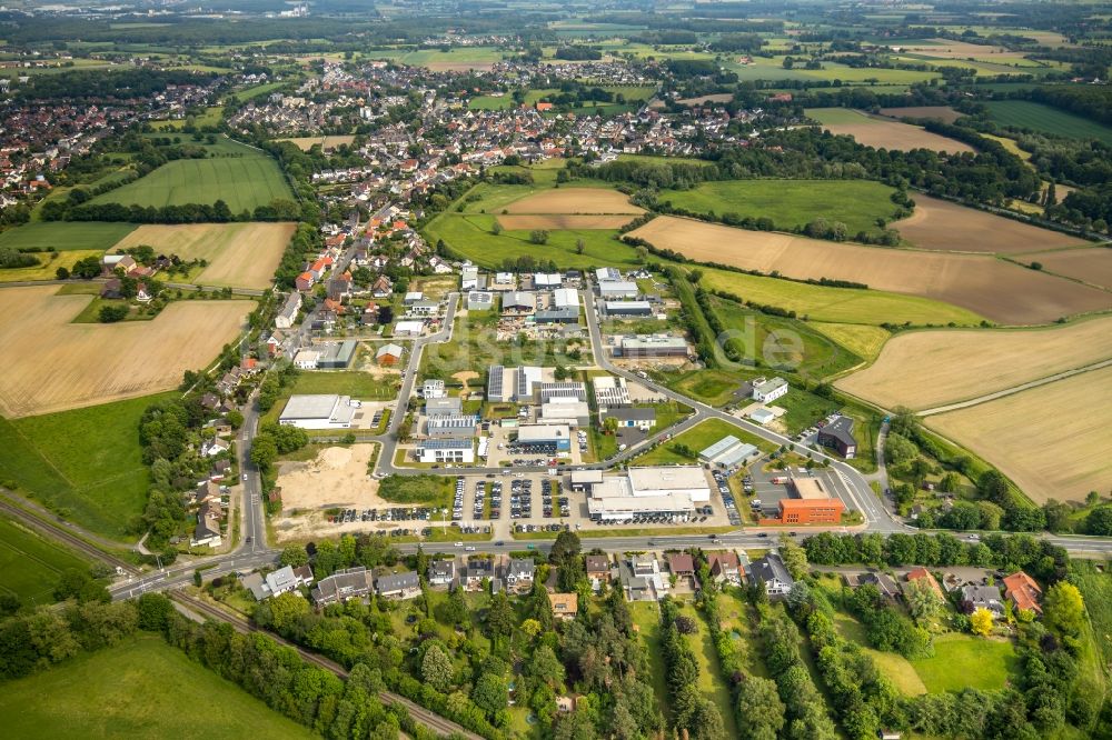 Hamm von oben - Industrie- und Gewerbegebiet Gewerbequartier Hohefeld im Ortsteil Hamm-Osten in Hamm im Bundesland Nordrhein-Westfalen, Deutschland