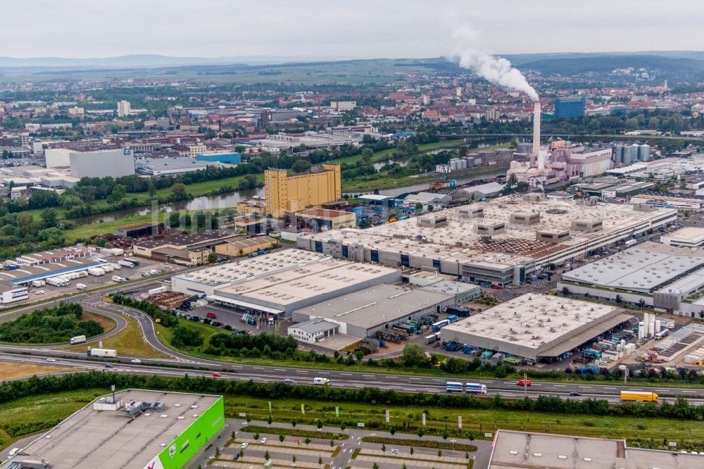 Schweinfurt von oben - Industrie- und Gewerbegebiet mit GKS in Schweinfurt im Bundesland Bayern, Deutschland