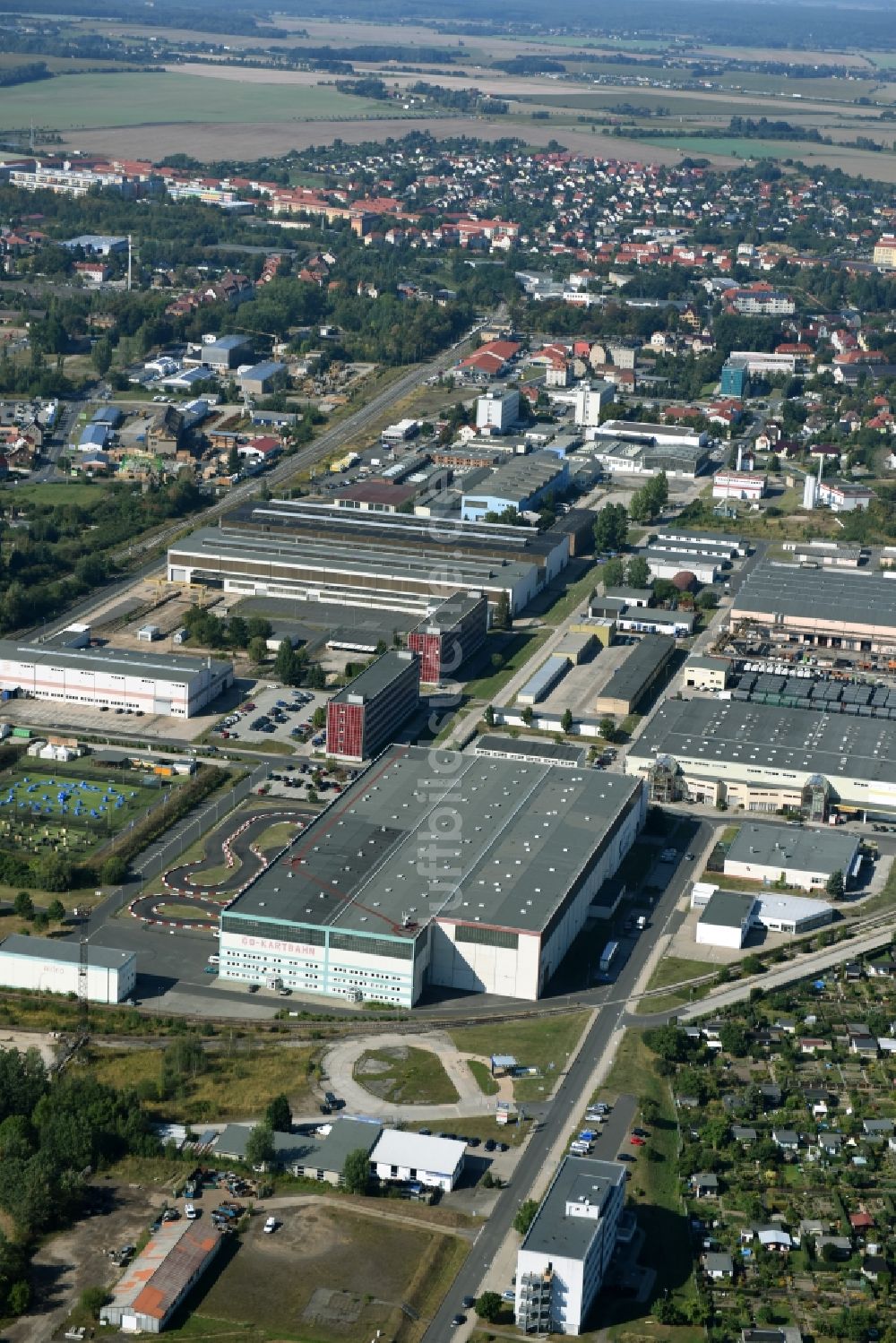 Luftaufnahme Grimma - Industrie- und Gewerbegebiet in Grimma im Bundesland Sachsen