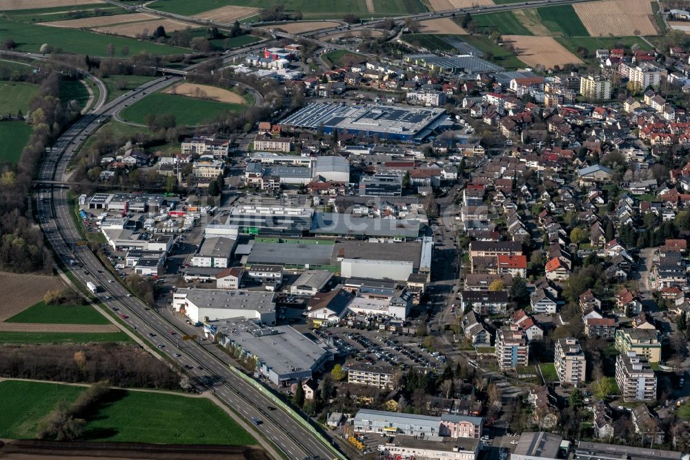 Luftaufnahme Gundelfingen - Industrie- und Gewerbegebiet in Gundelfingen im Bundesland Baden-Württemberg, Deutschland