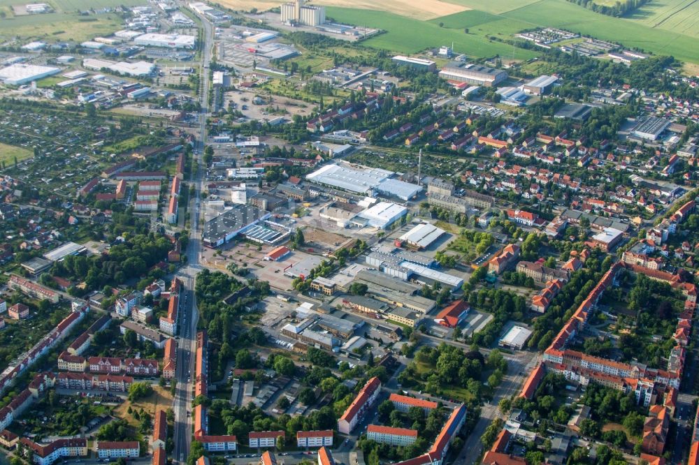 Luftaufnahme Halberstadt - Industrie- und Gewerbegebiet in Halberstadt im Bundesland Sachsen-Anhalt, Deutschland