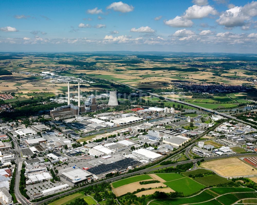 Heilbronn von oben - Industrie- und Gewerbegebiet in Heilbronn im Bundesland Baden-Württemberg, Deutschland