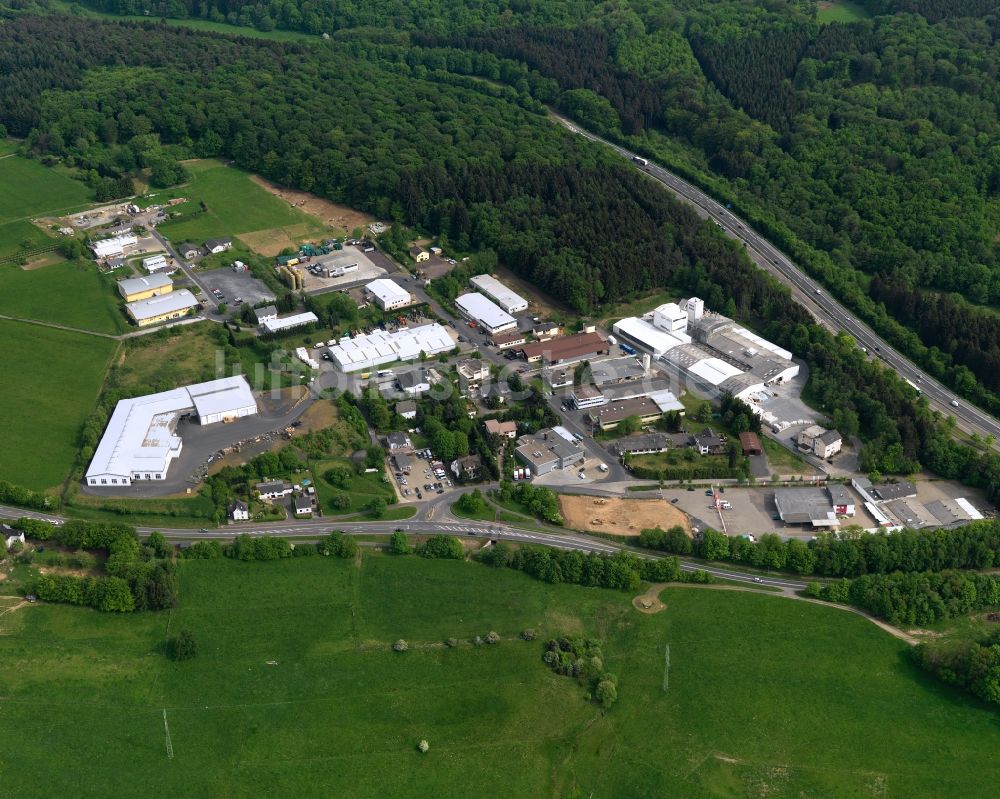 Höhr-Grenzhausen von oben - Industrie- und Gewerbegebiet in Höhr-Grenzhausen im Bundesland Rheinland-Pfalz