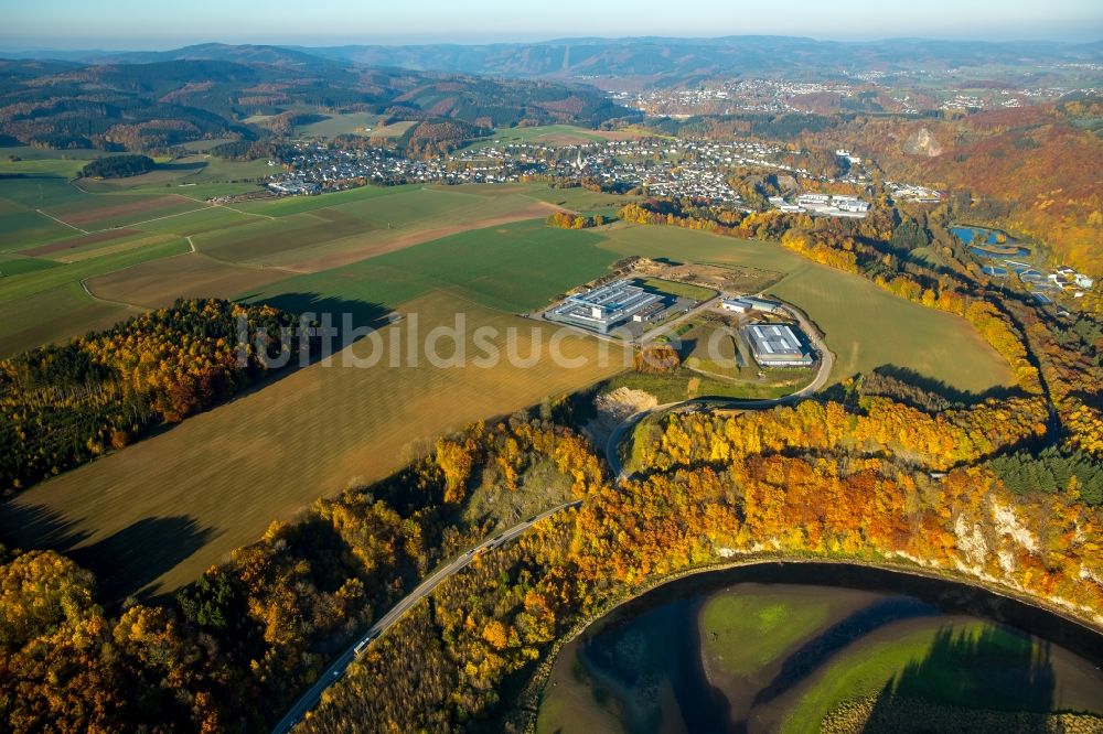 Luftaufnahme Finnentrop - Industrie- und Gewerbegebiet des Industriepark Wiethfeld in Finnentrop im Bundesland Nordrhein-Westfalen