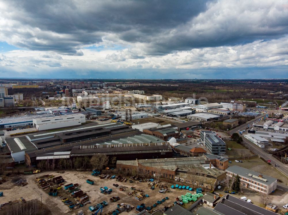 Luftbild Leipzig - Industrie- und Gewerbegebiet der Kirow Ardelt GmbH in Leipzig im Bundesland Sachsen, Deutschland